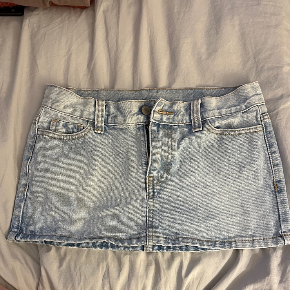 Brandy Melville Light Blue Denim Mini Skirt